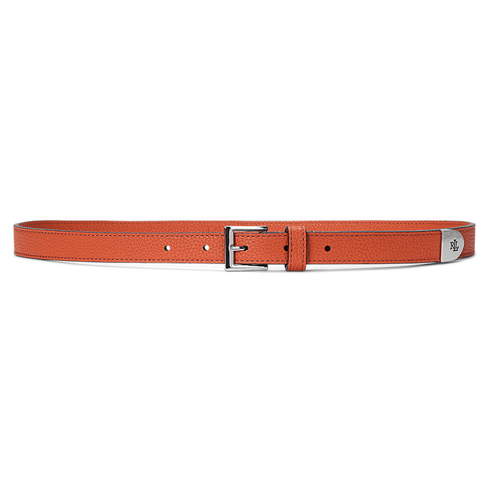 Lauren Ralph Lauren Pebbled Leather Skinny Belt